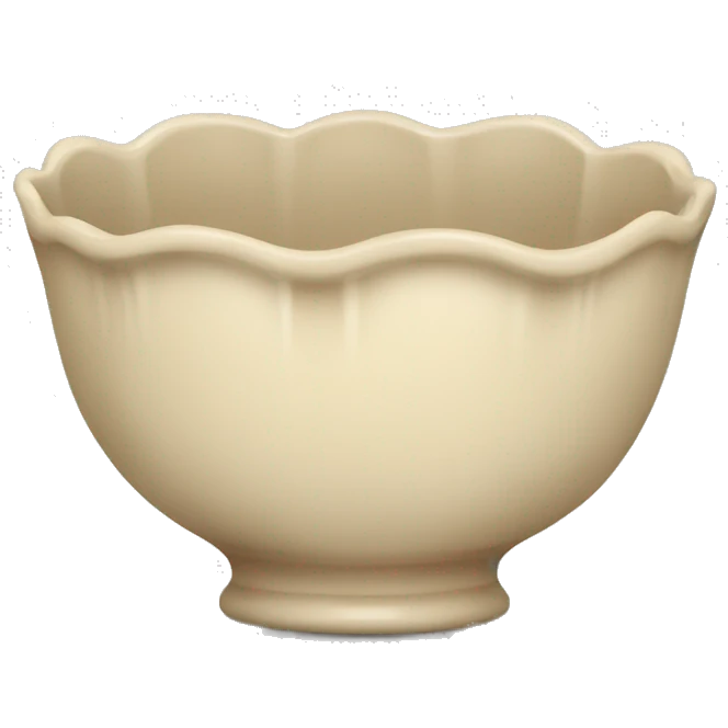 Beige scalloped bowl emoji