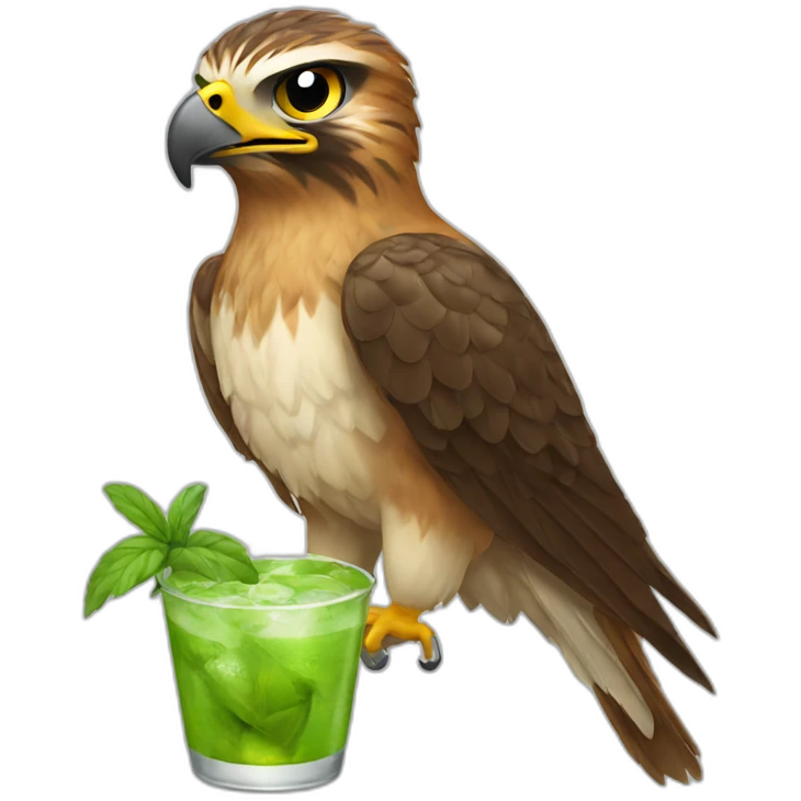 hawk with mojito emoji