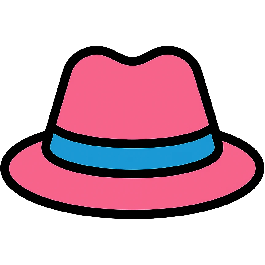 color outline icon of a pink hat emoji