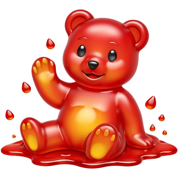 Gummy bear melting into ground emoji