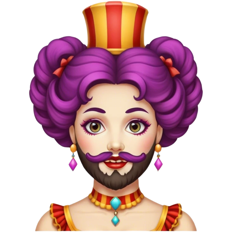Vintage circus bearded lady emoji