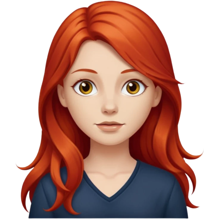 white girl with long red hair emoji