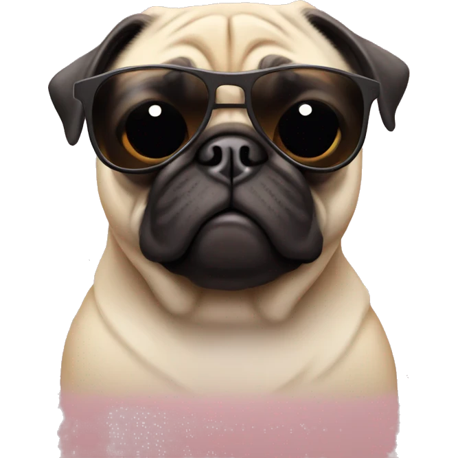 Pug with sunglasses  emoji
