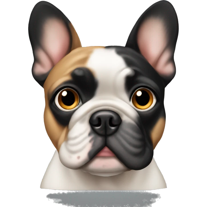 Black-and-tan French bulldog eye roll emoji