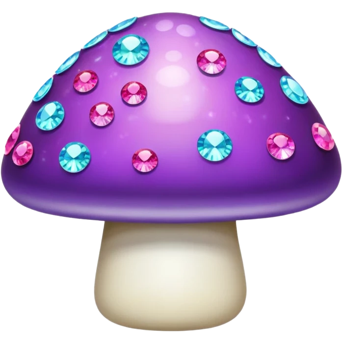 Bejeweled purple mushroom emoji