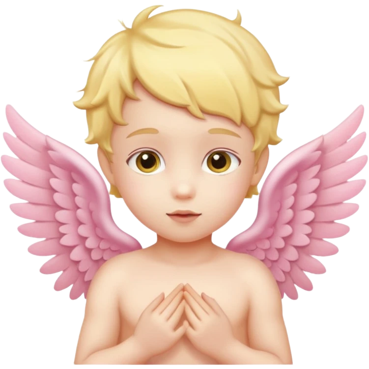 The cupid child in soft pink, beige and yellow pastel colors emoji