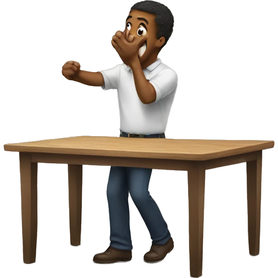 Knocking on a table emoji