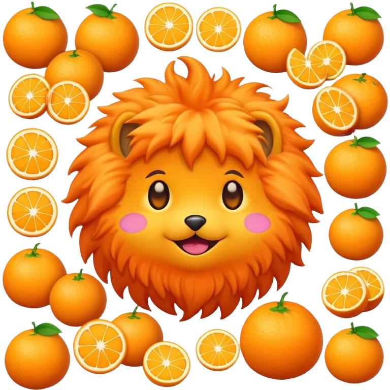Orange fluffy stickers  emoji