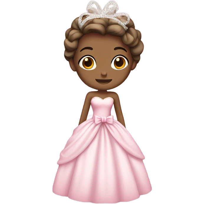 a pink princess wedding dress with bows  emoji