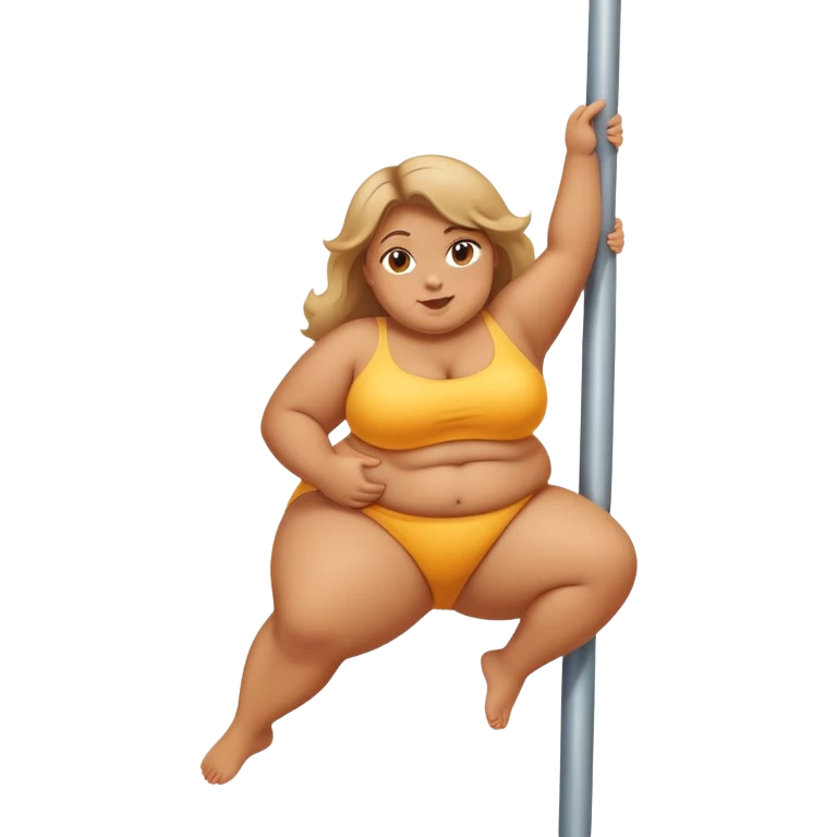 Fat girl sliding down a pole emoji