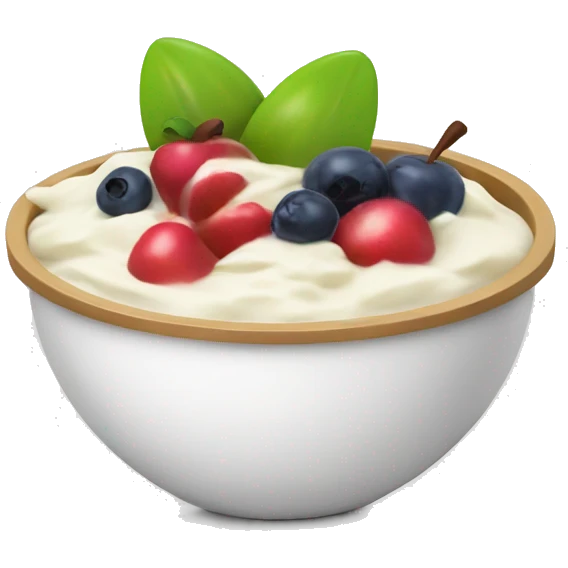 Yoghurt bowl with fruit apple style emoji emoji