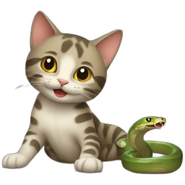 CAT with snake emoji