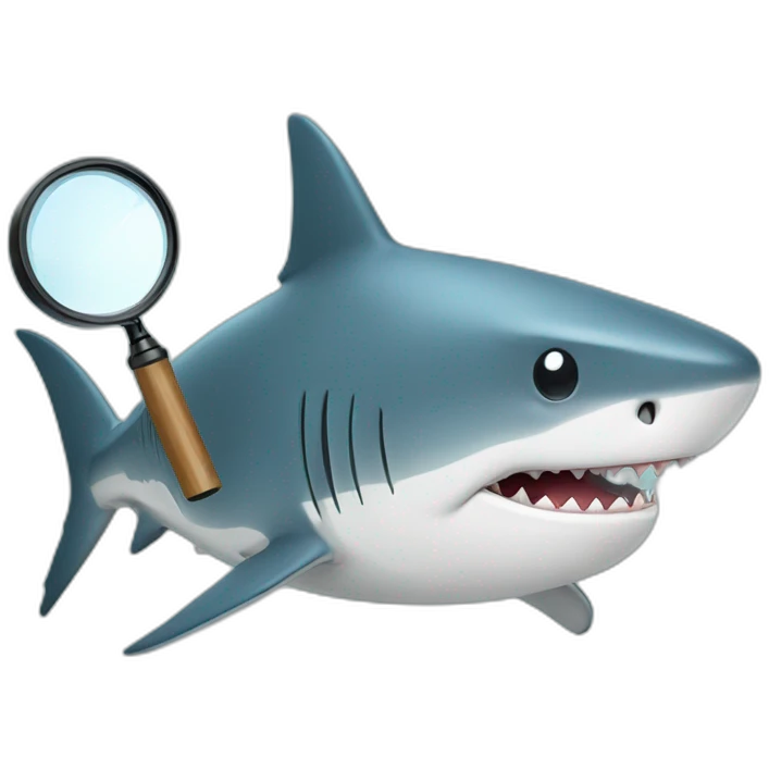 shark with magnifying glass emoji