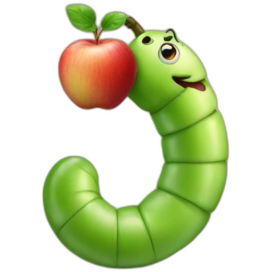 Worm in the apple emoji