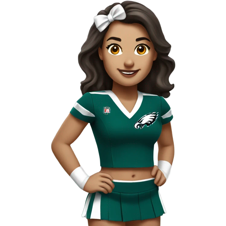 Philadelphia Eagles cheerleader brunette cheer emoji