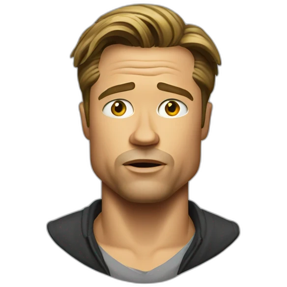 Brad pitt looking super confused emoji