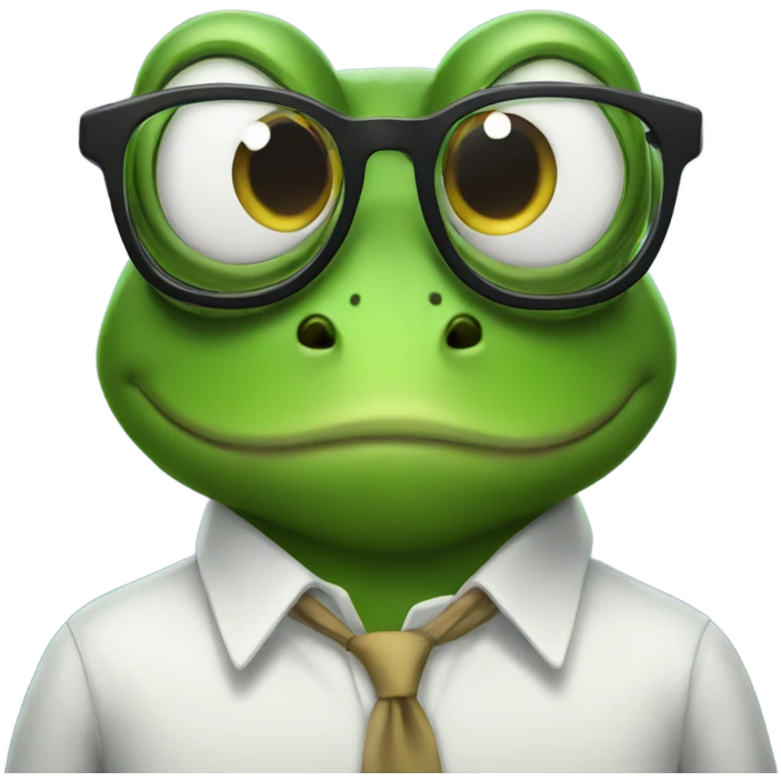 Nerdy frog with glasses  emoji
