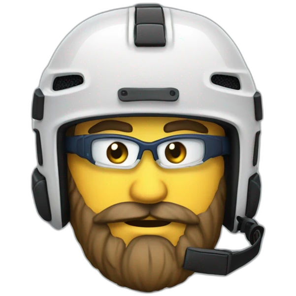 Hockeyeurs barbu avec casque et un pansement sur la joue emoji