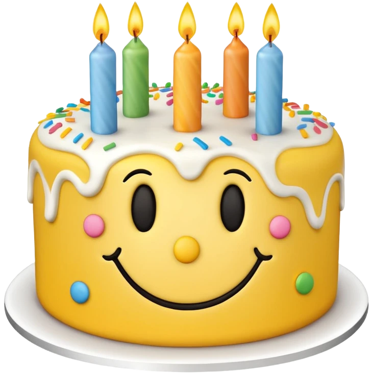 smiley face birthday cake emoji