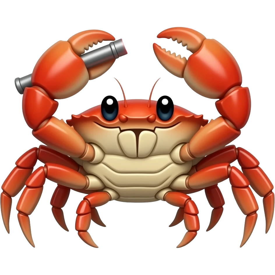 Crab with red lightsaber emoji