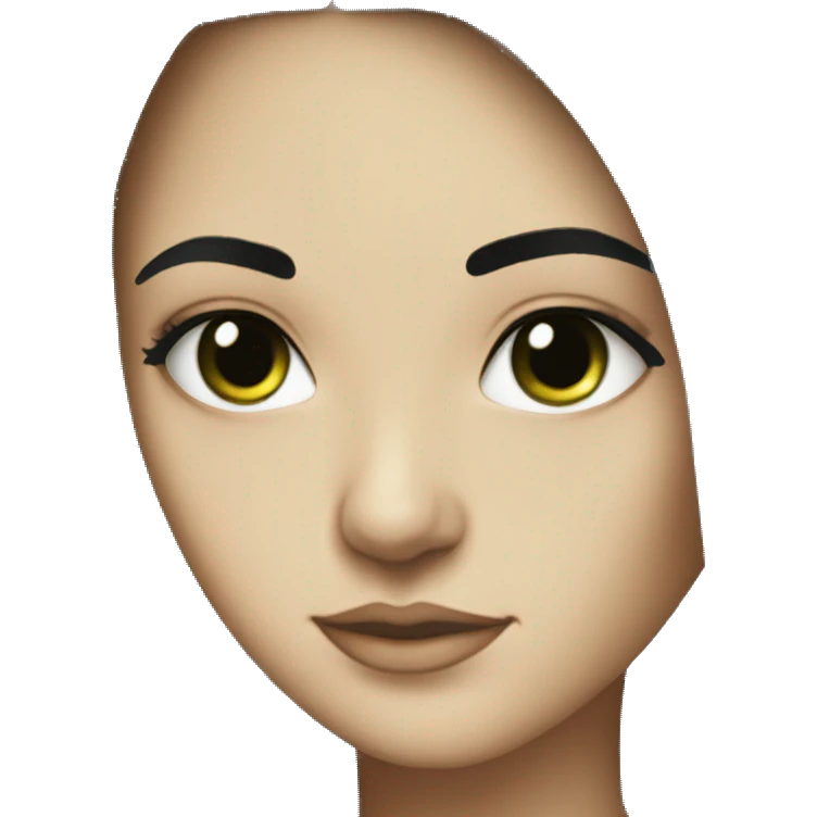 white girl with long straight dark blue hair wearing green hoodie and black eyeliner emoji