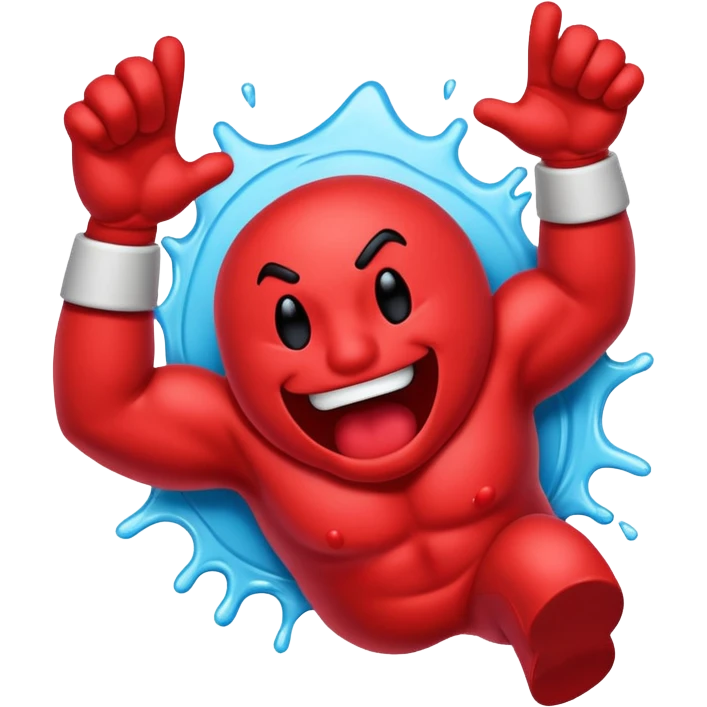 Kool Aid Man bursting through a wall, shouting Oh Yeah! emoji