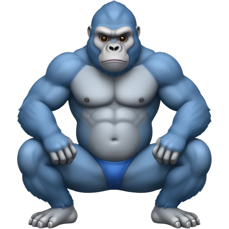 A blue gorilla with no legs emoji