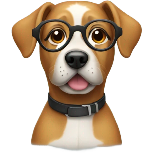 Dog with glasses  emoji