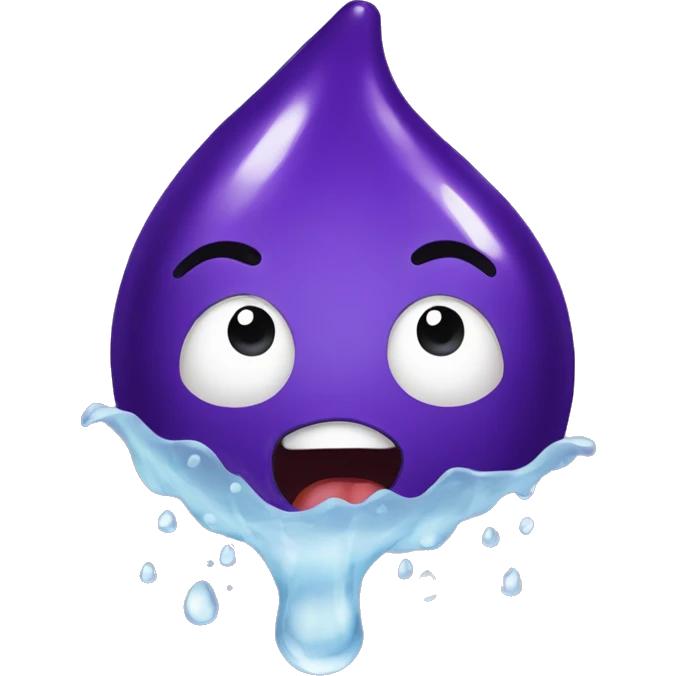 Water coming from aubergine emoji
