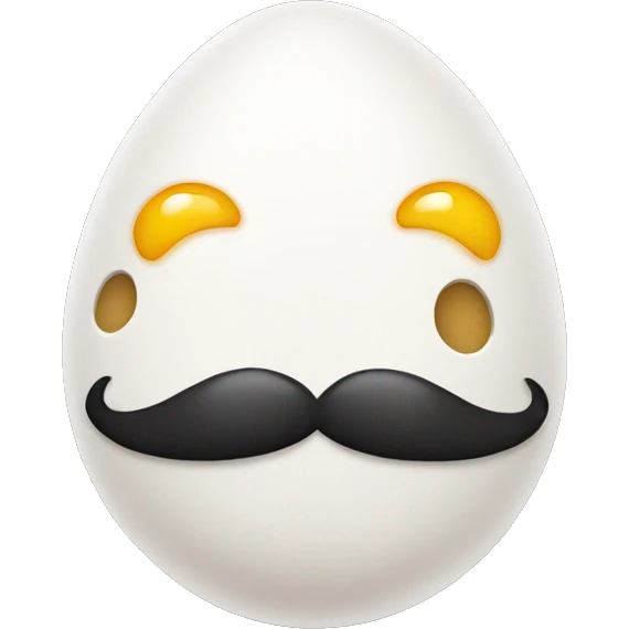 egg with mustache emoji