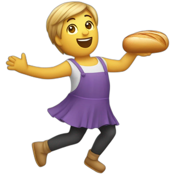 une baguette qui danse emoji