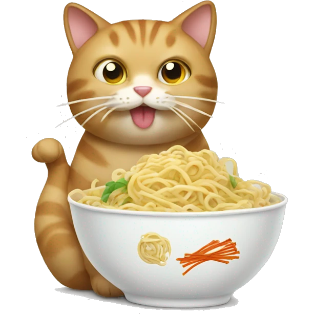 Cat eat noodles  emoji