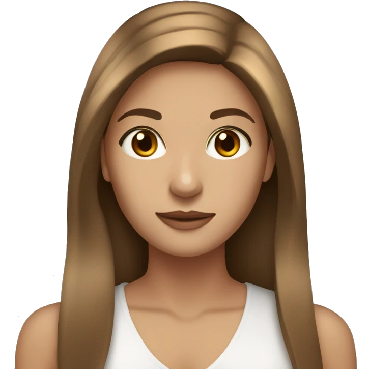 Beautiful woman, straight long light brown hair, brown eyes, christmas emoji