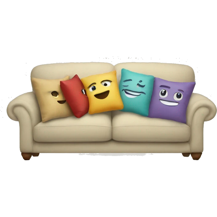 house made of pillows on the sofa emoji