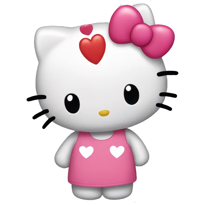 hello kitty with hearts emoji
