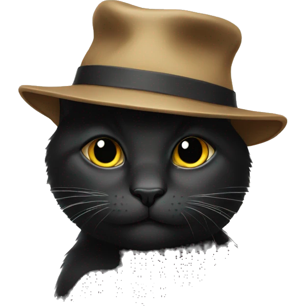 blak cat with a hat emoji