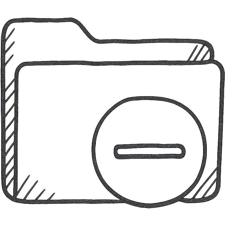 folder icon with a minus sign on it emoji