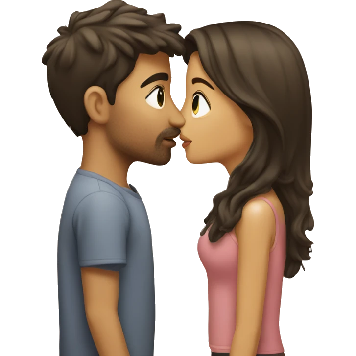 Blonde girl kissing brunette boy emoji