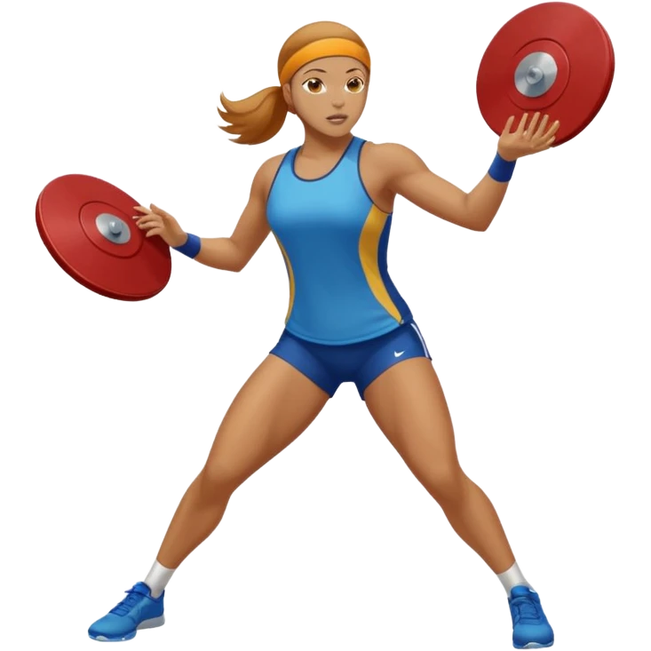track and field throwing event female throwing discus more covered up emoji