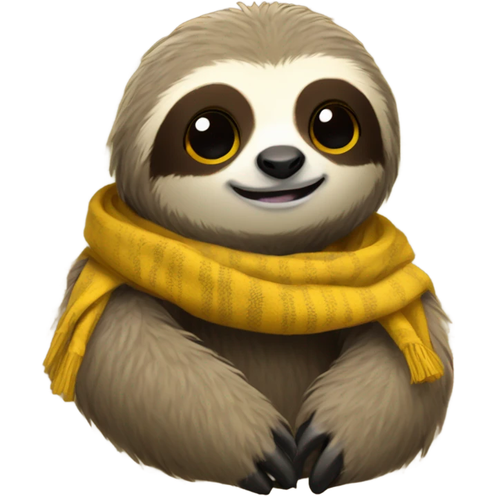 Sloth with hufflepuff scarf emoji