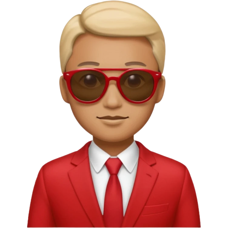 the weekend in red suit and sunglasses emoji