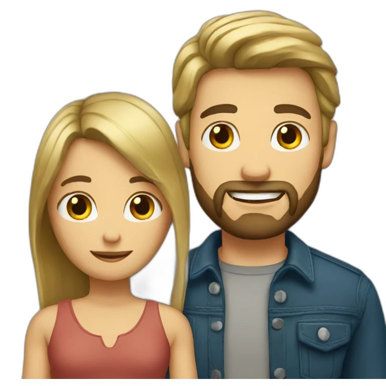 Blond bearded guy with brunette emoji