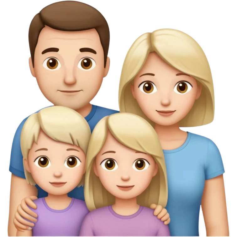 Family: dad, mom, three daughters (6 y.o, 5 y.o, 4 y.o) and son 2 y.o. emoji