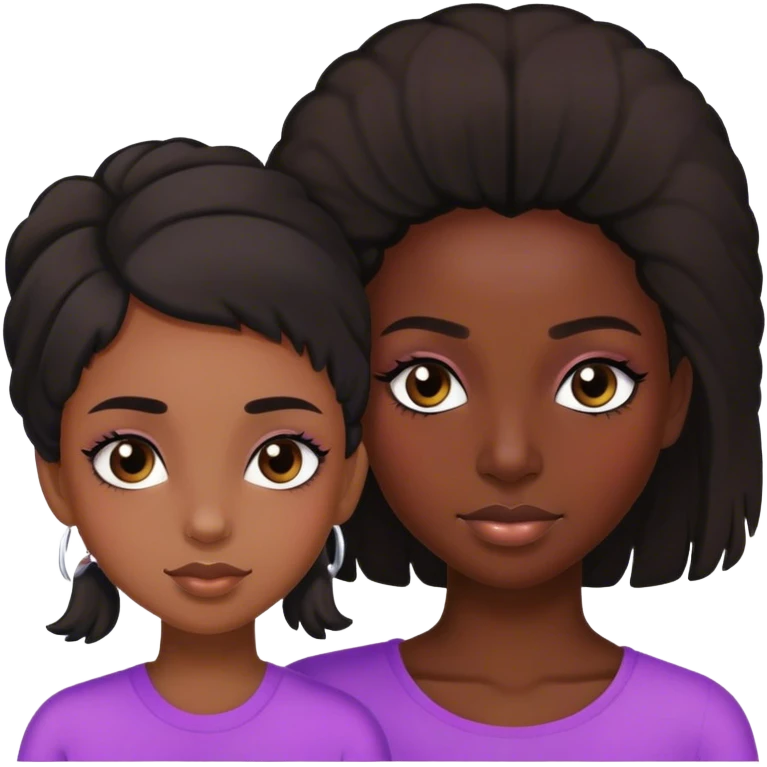 mom and teenage daughter that has eyelashes duo black girls  emoji