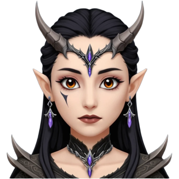 ESO female daedric, lashes and earrings emoji