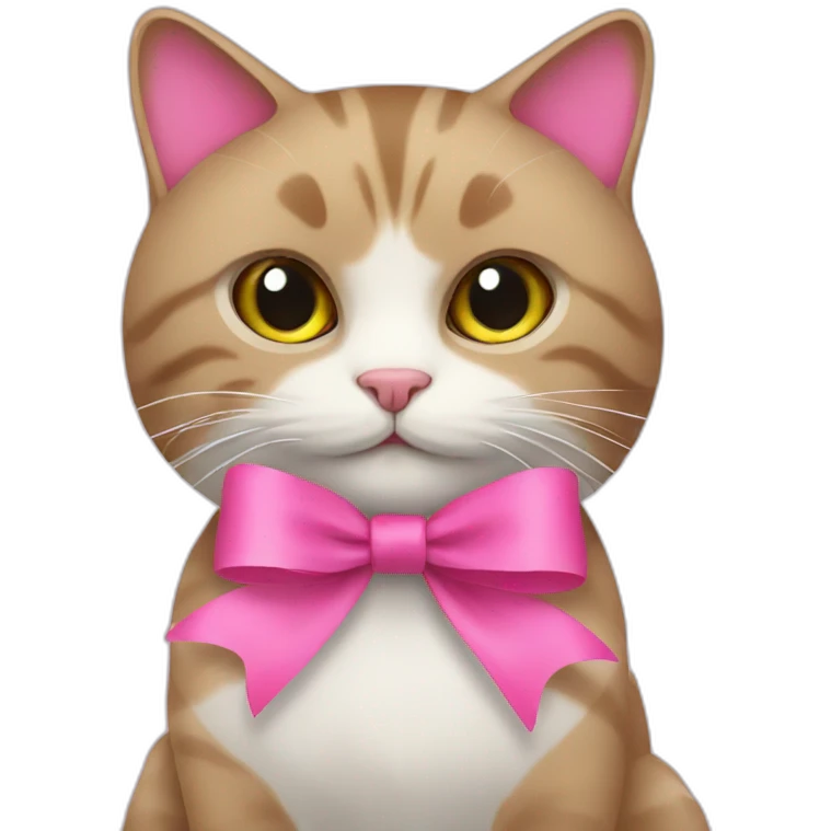 Cat with pink bows emoji