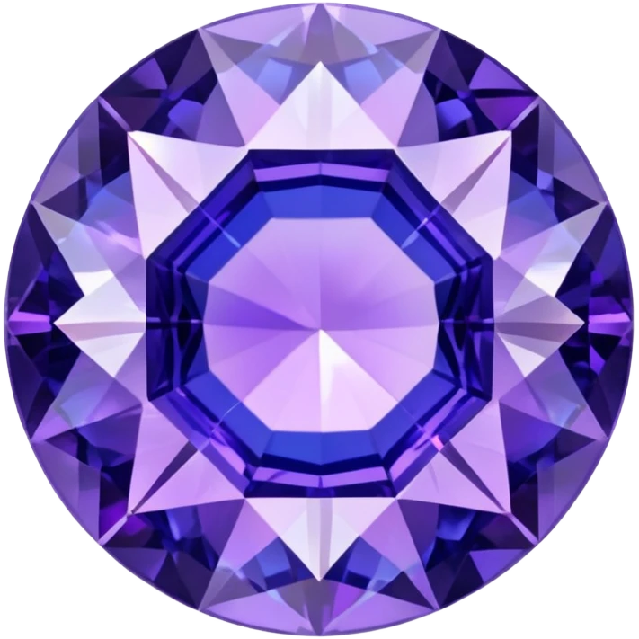 Round cut tanzanite gemstone with holographic blue-purple color shift and brilliant facets emoji