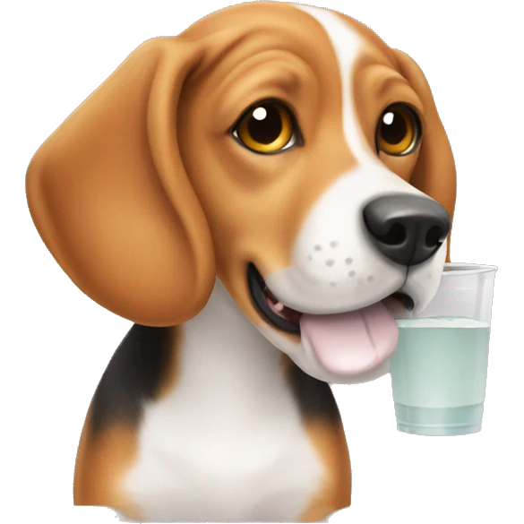 dog beagle drinking boba emoji
