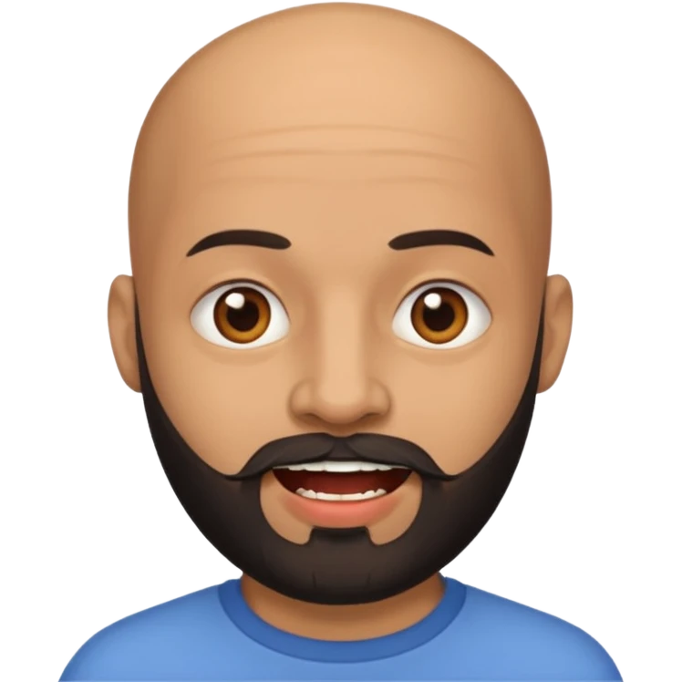 Bald man with black beard and tooth gap emoji