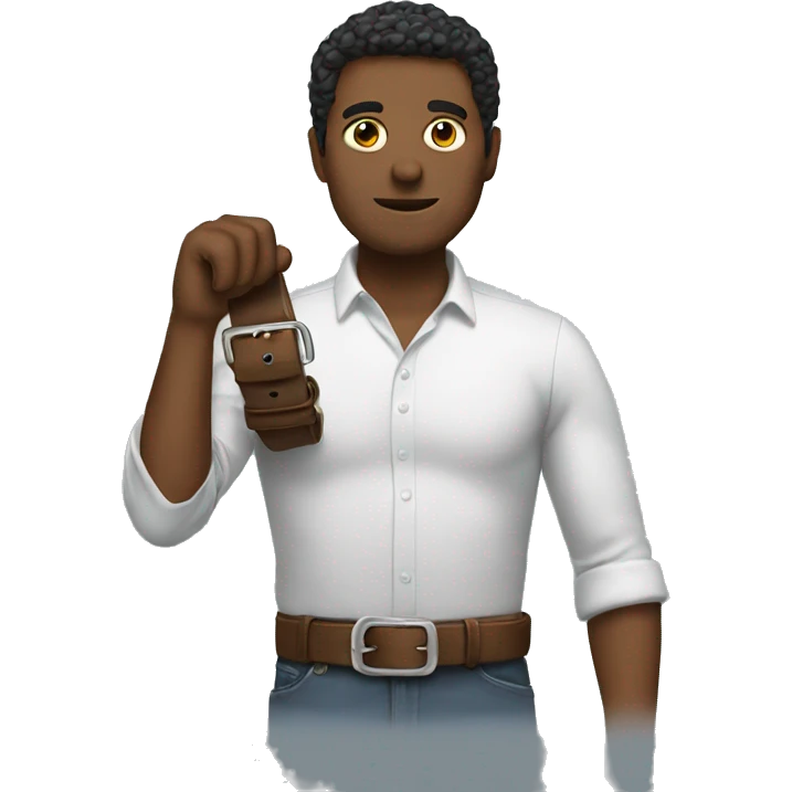 men with belt in his hands  emoji